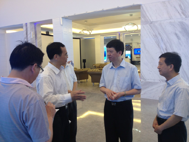 领导视察智慧城市展馆建设情况